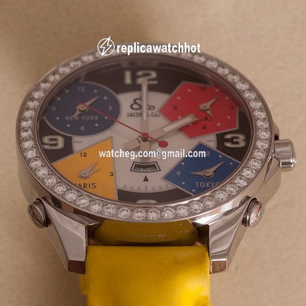 Jacob & Co. Five Time Zone Mens watch Unisex Quartz Steel JC.4 2