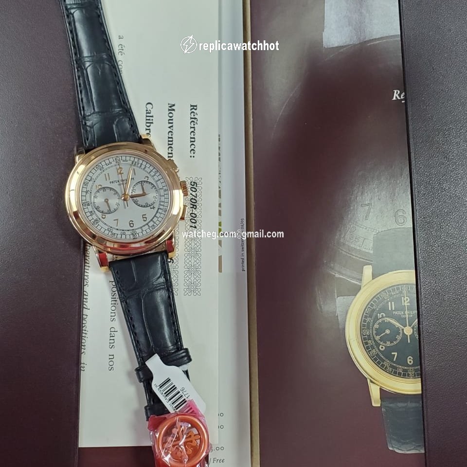 Patek Philippe Chronograph Mens watch Unisex Manual winding Rose gold 5070R 2