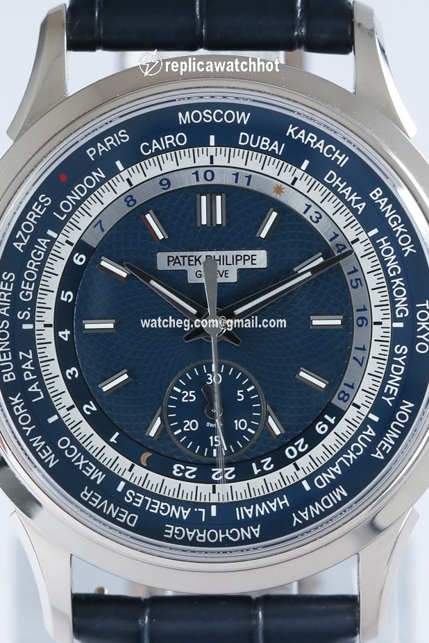 Patek Philippe World Time Chronograph Mens watch Unisex Automatic White gold 5930G-001 2