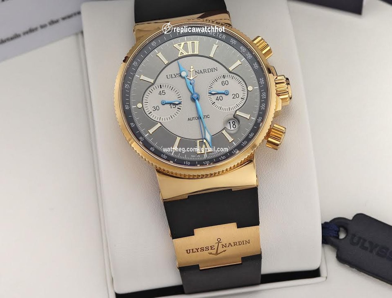 Ulysse Nardin Marine Chronograph Mens watch Unisex Automatic Rose gold 356-66-3 319 2