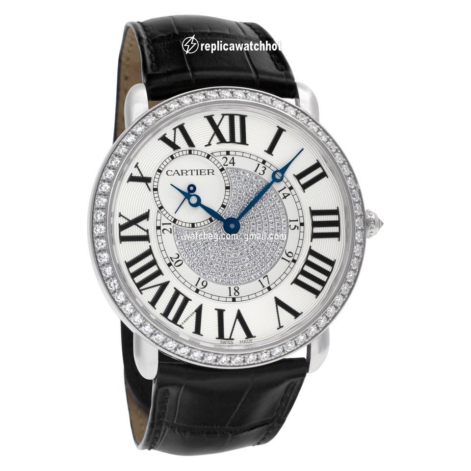 Cartier Ronde Louis Cartier Mens watch Unisex Manual winding White gold WR007004 2