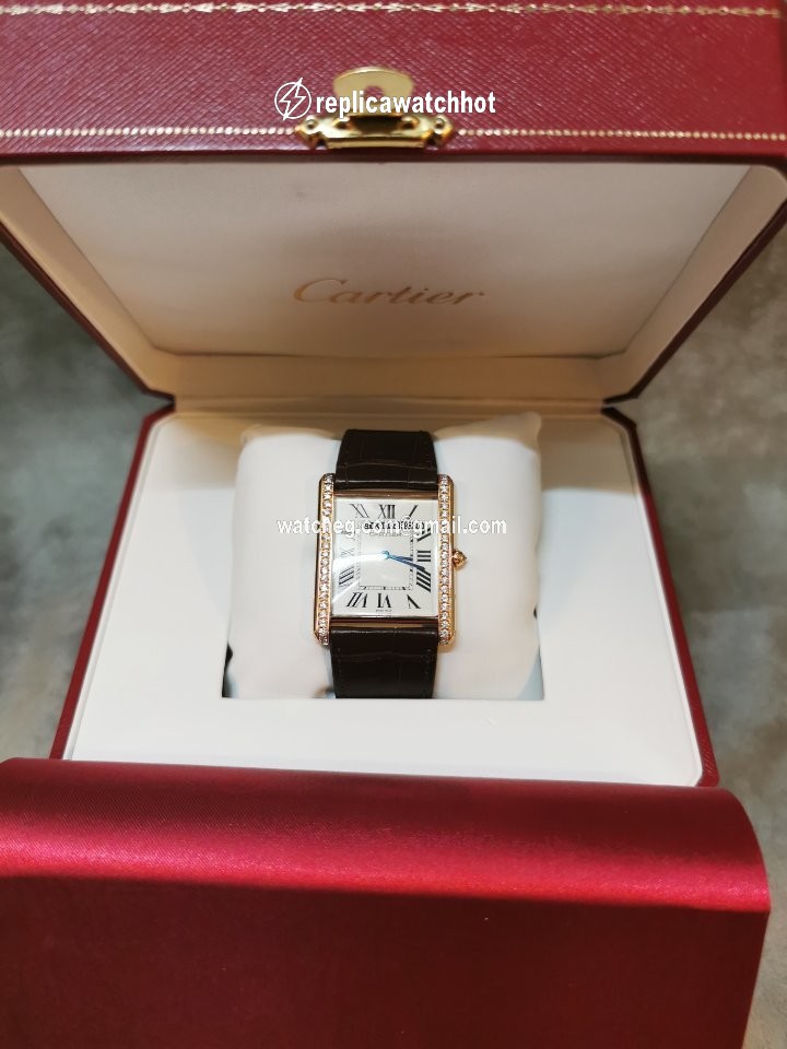 Cartier Tank Louis Cartier Mens watch Unisex Manual winding Rose gold wt200005 2