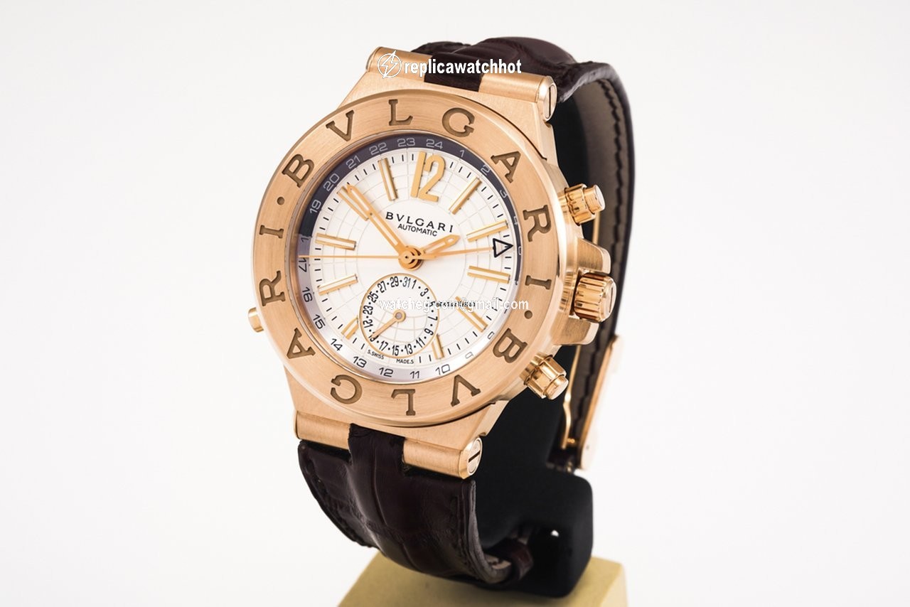 Bulgari Diagono Mens watch Unisex Automatic Rose gold DGP 40 G GMT 2