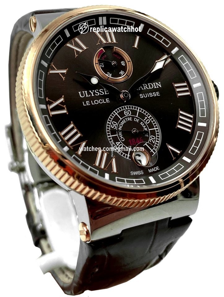 Ulysse Nardin Marine Chronometer Manufacture Mens watch Unisex Automatic Gold Steel 1185-126-3T 45 2