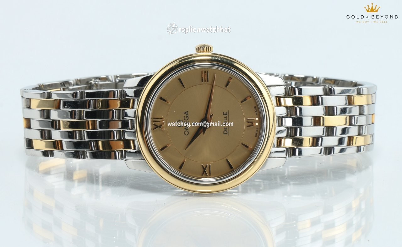 Omega De Ville Prestige Womens watch Quartz Gold Steel 424.20.24.60.08.001 2