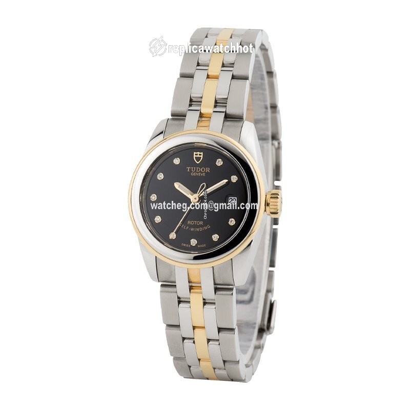 Tudor Glamour Date Womens watch Automatic Gold Steel 51003-0007 2
