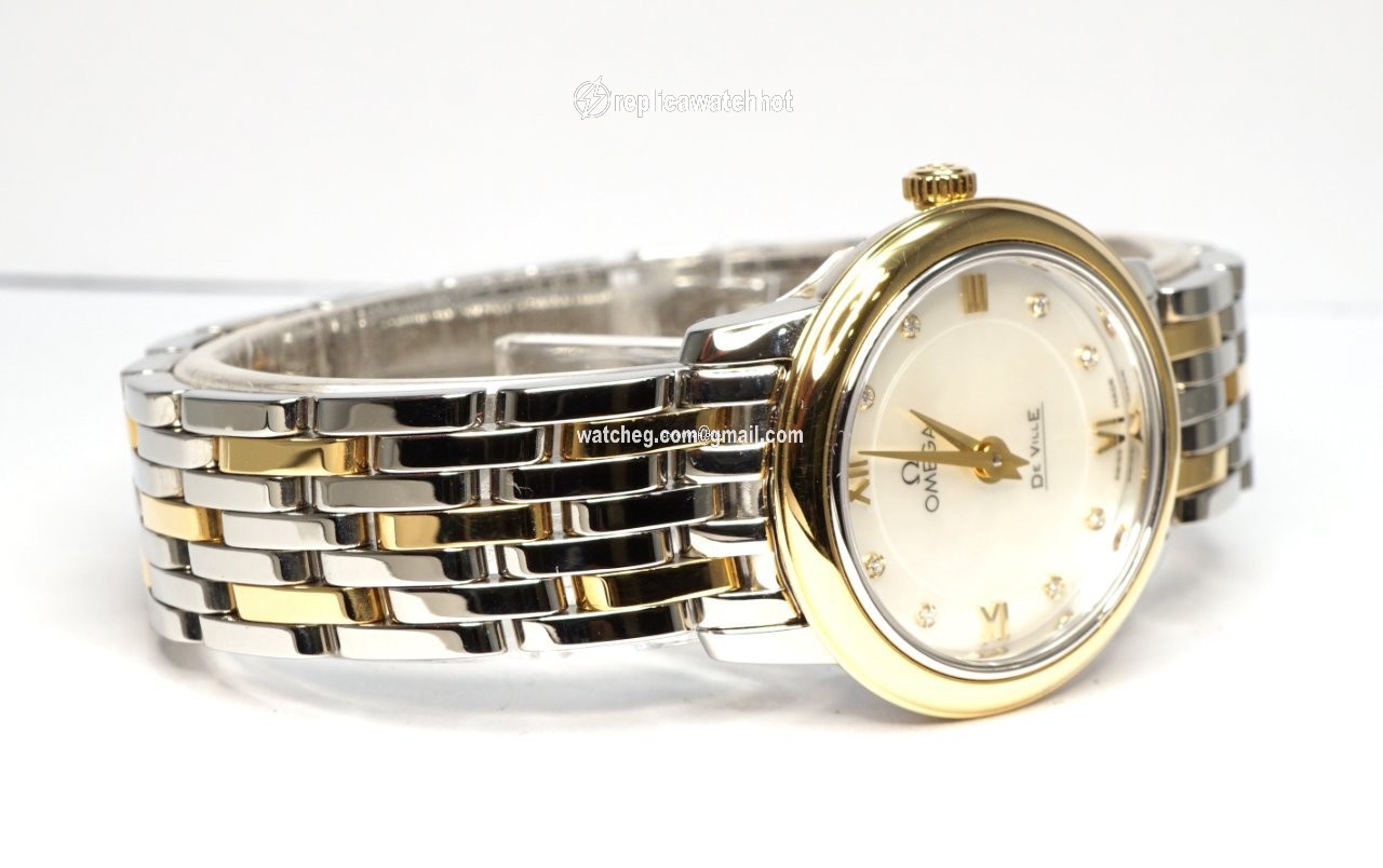 Omega De Ville Prestige Womens watch Quartz Gold Steel 424.20.24.60.55.001 2
