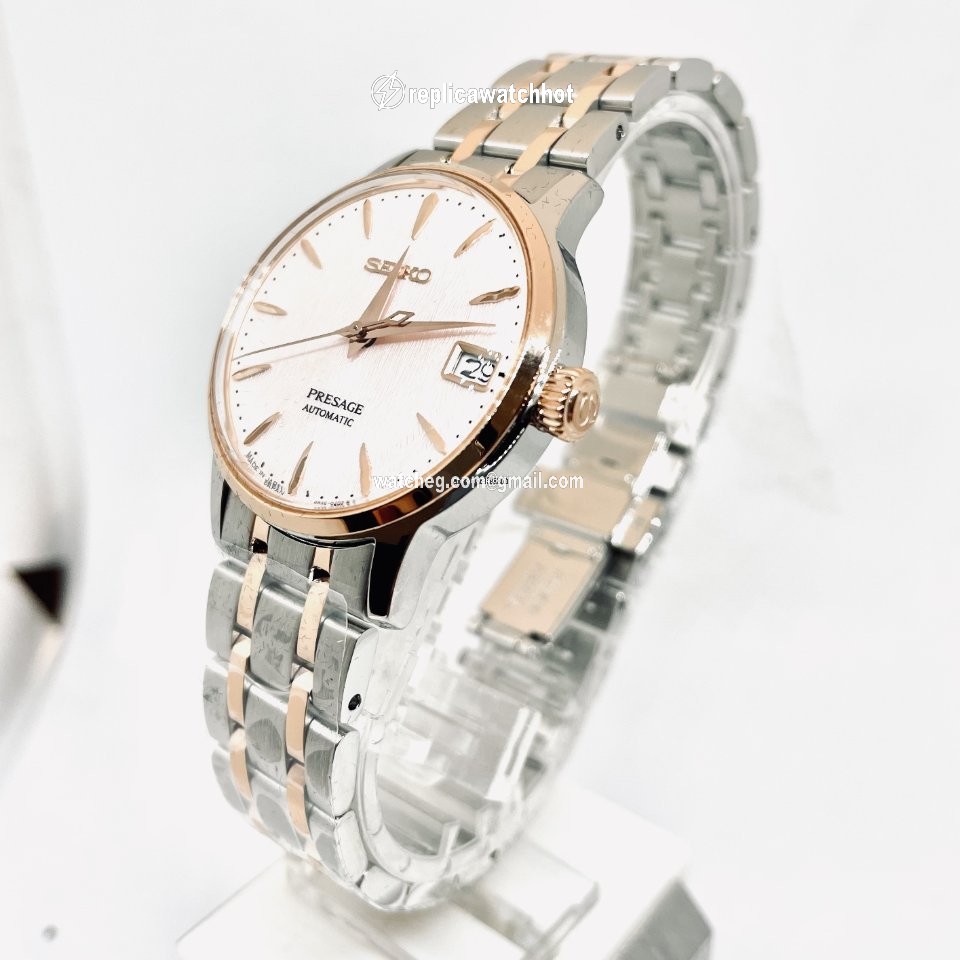 Seiko Presage Womens watch Automatic Gold Steel SRPF54 2