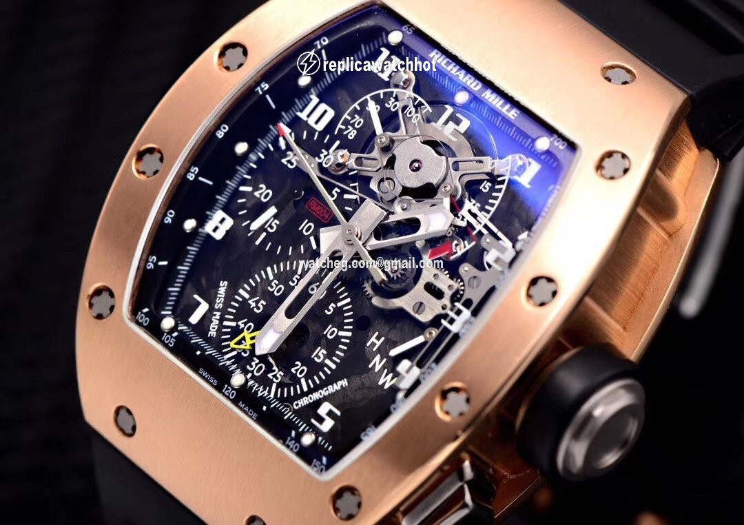 Richard Mille Mens watch Unisex Manual winding Rose gold Richard Mille RM004 AG PG 18K rose gold Full set 2