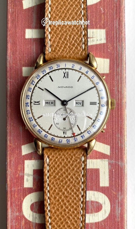 Movado Mens watch Unisex Manual winding Yellow gold Movado Triple Calendar 2