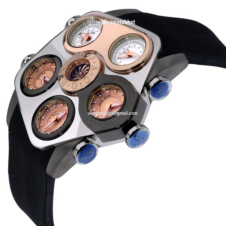 Jacob & Co. Five Time Zone Mens watch Unisex Quartz Rose gold GR3-14 2