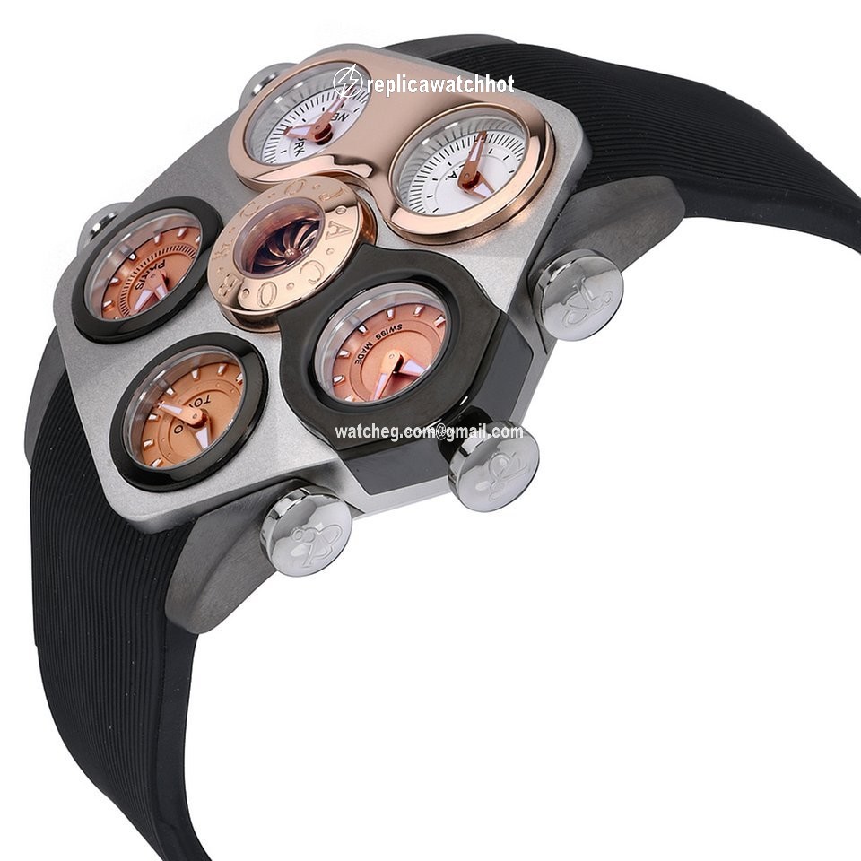 Jacob & Co. Five Time Zone Mens watch Unisex Quartz Steel GR3-15 2