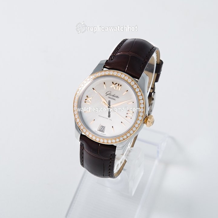 Glashtte Original Lady Serenade Womens watch Automatic Gold Steel 1-39-22-09-16-44 2