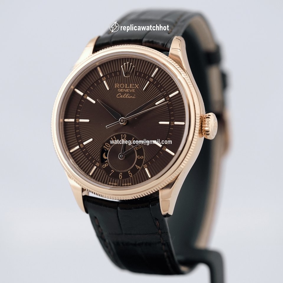 Rolex Cellini Dual Time Mens watch Unisex Rose gold Automatic 50525-0016 2