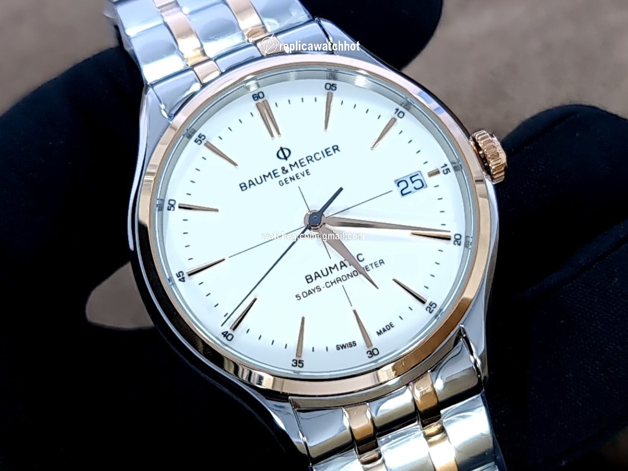 Baume & Mercier Clifton Mens watch Unisex Automatic Gold Steel M0A10458 2