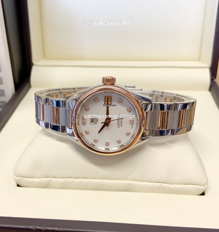 TAG Heuer Carrera Lady Womens watch Automatic Gold Steel WAR2452.BD0777 2
