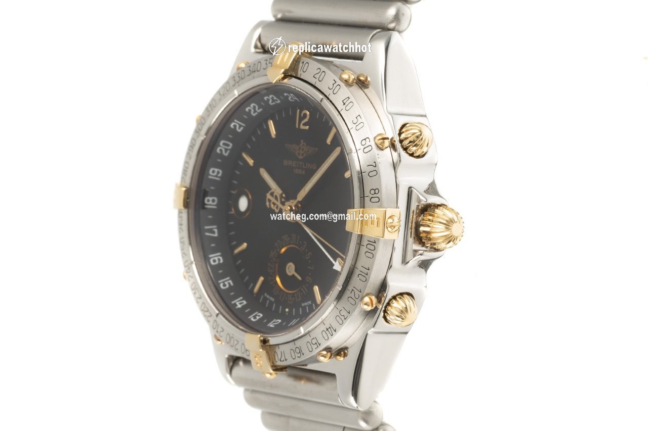 Breitling Duograph Mens watch Unisex Automatic Gold Steel B15047 2