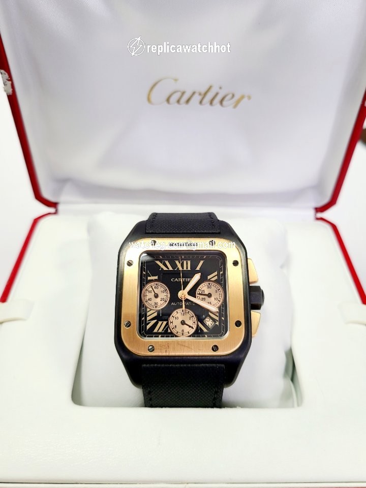 Cartier Santos 100 Mens watch Unisex Automatic Rose gold W2020004 2