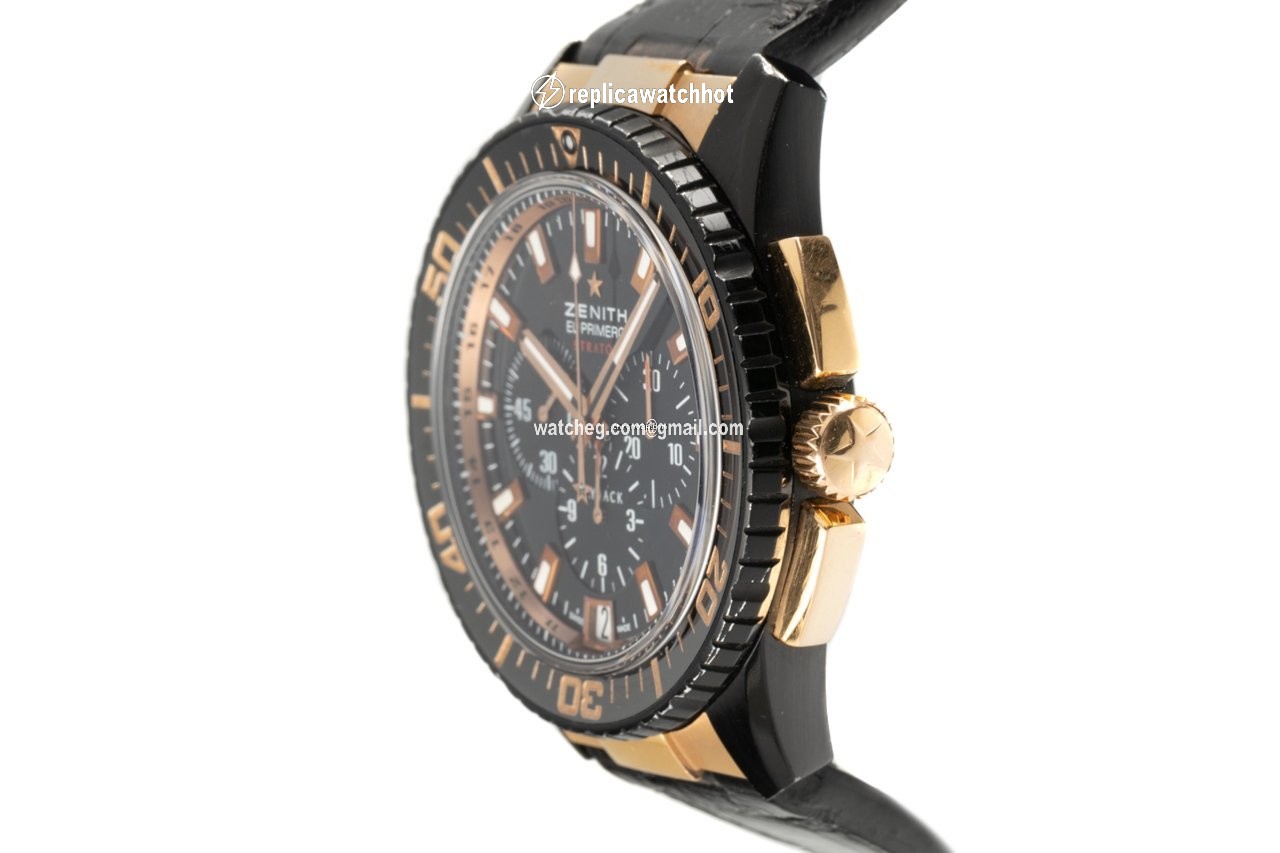 Zenith El Primero Stratos Flyback Mens watch Unisex Automatic Gold Steel 85.2060.405 23.C714 2