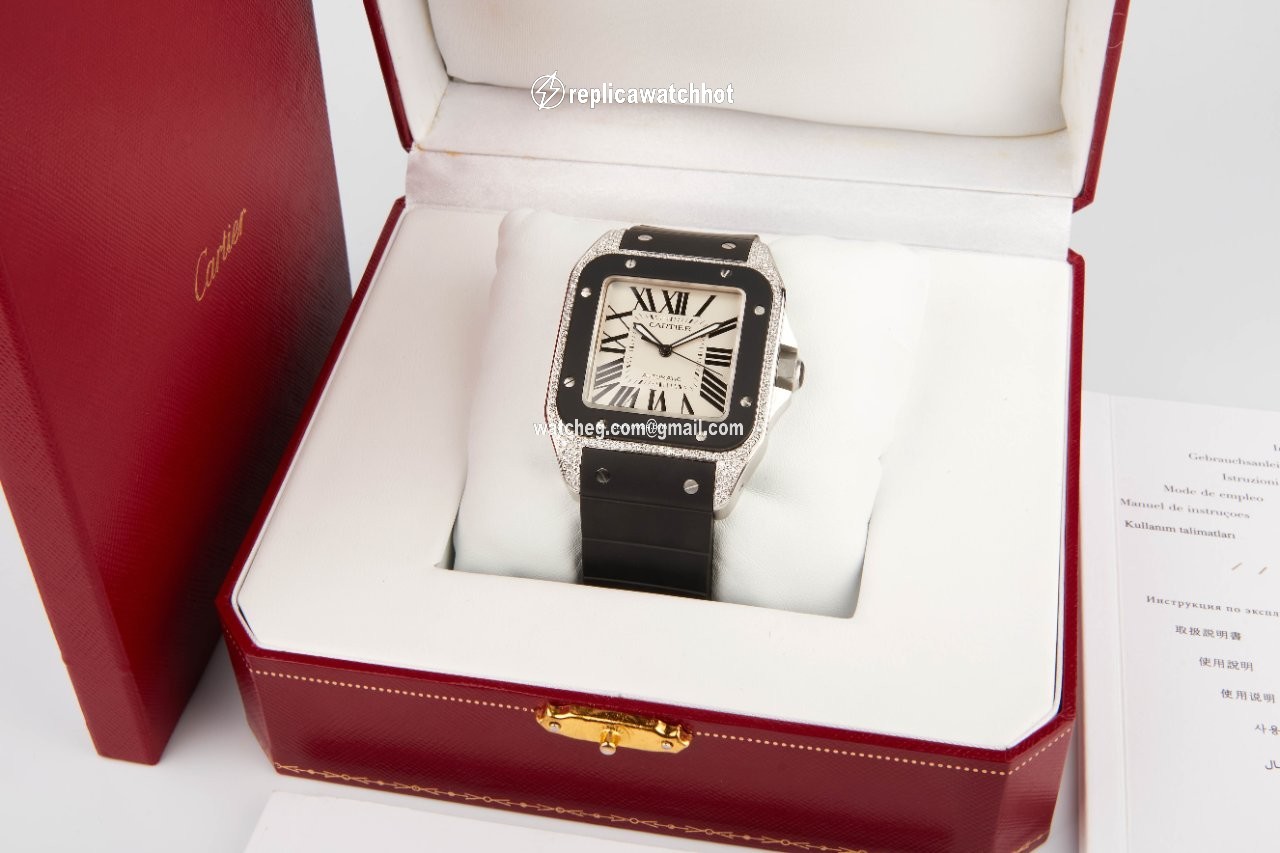 Cartier Santos 100 Mens watch Unisex Automatic Steel W20121U2 2