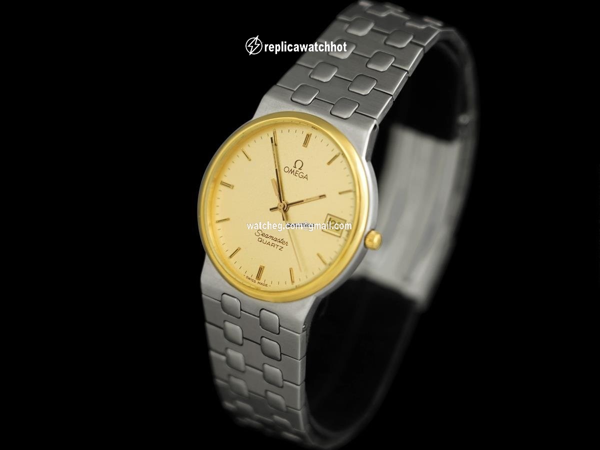 Omega Seamaster Mens watch Unisex Quartz Gold Steel 7595 2