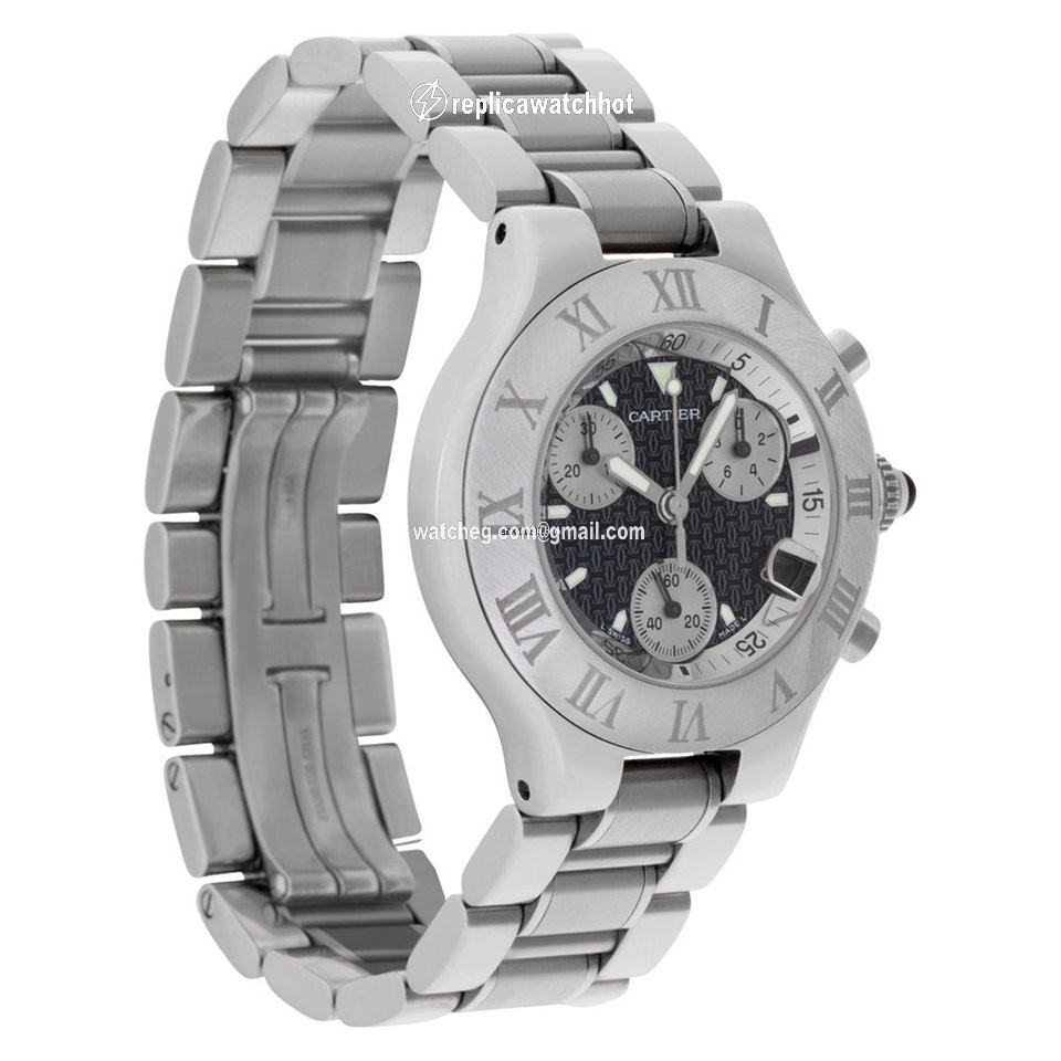 Cartier 21 Chronoscaph Mens watch Unisex Quartz Steel W10172T2 2