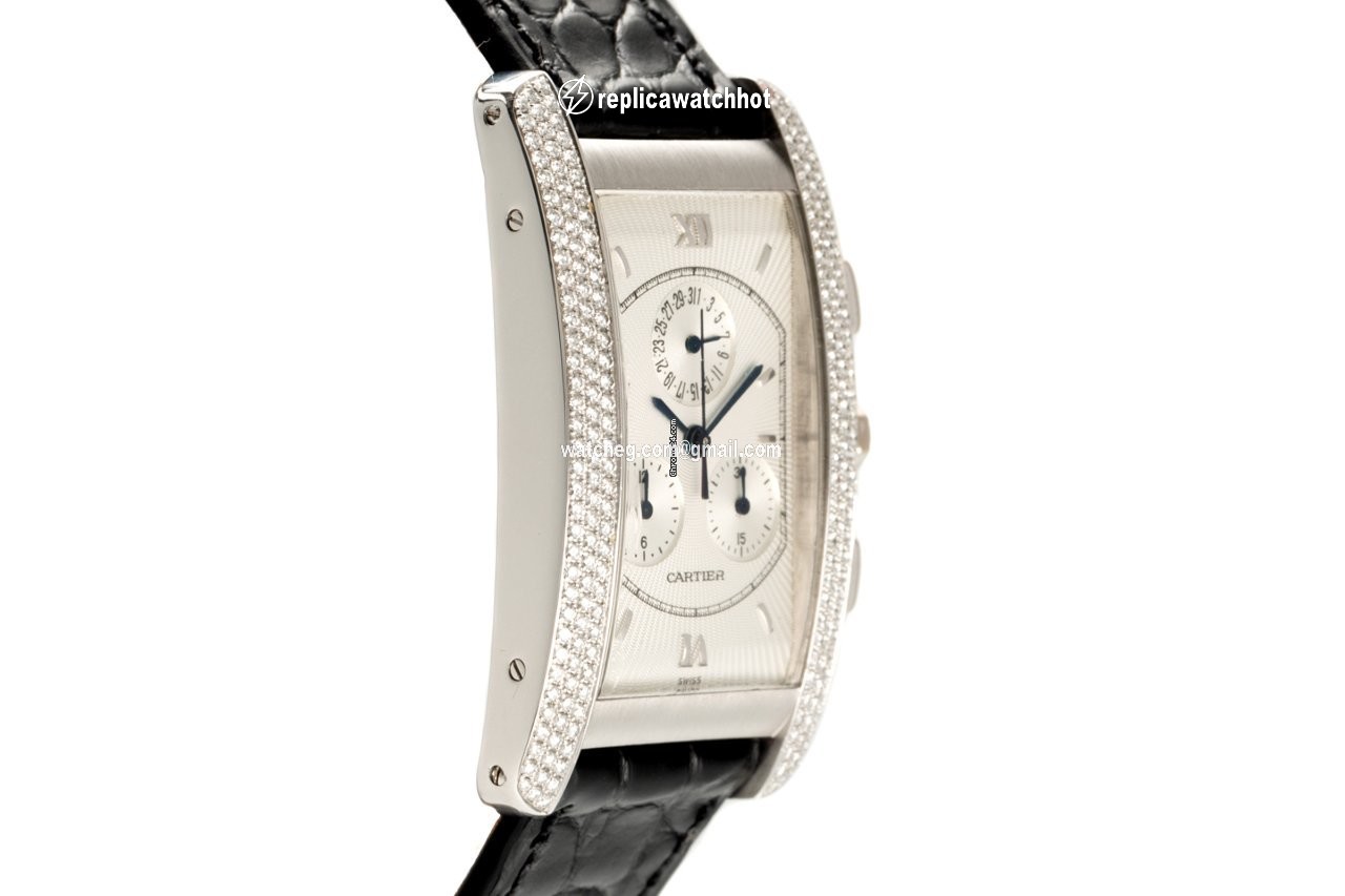 Cartier Tank Americaine Mens watch Unisex Quartz White gold 2339 2