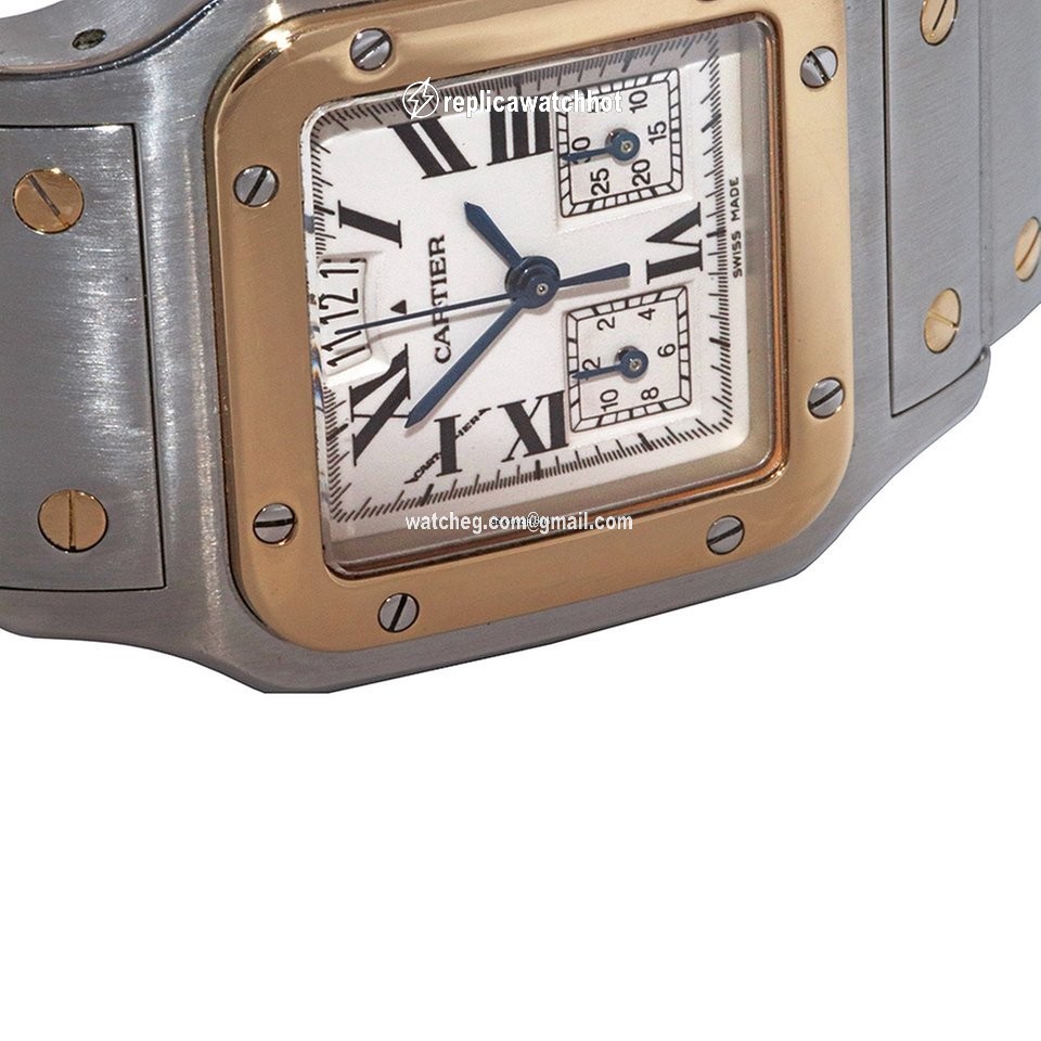 Cartier Santos Mens watch Unisex Quartz Gold Steel 2425 2