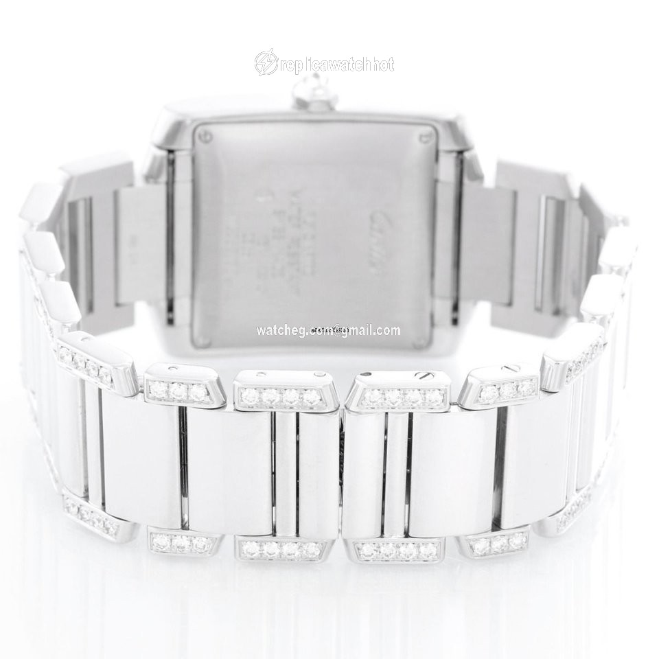 Cartier Tank Francaise Mens watch Unisex Quartz White gold WE1020S3 2