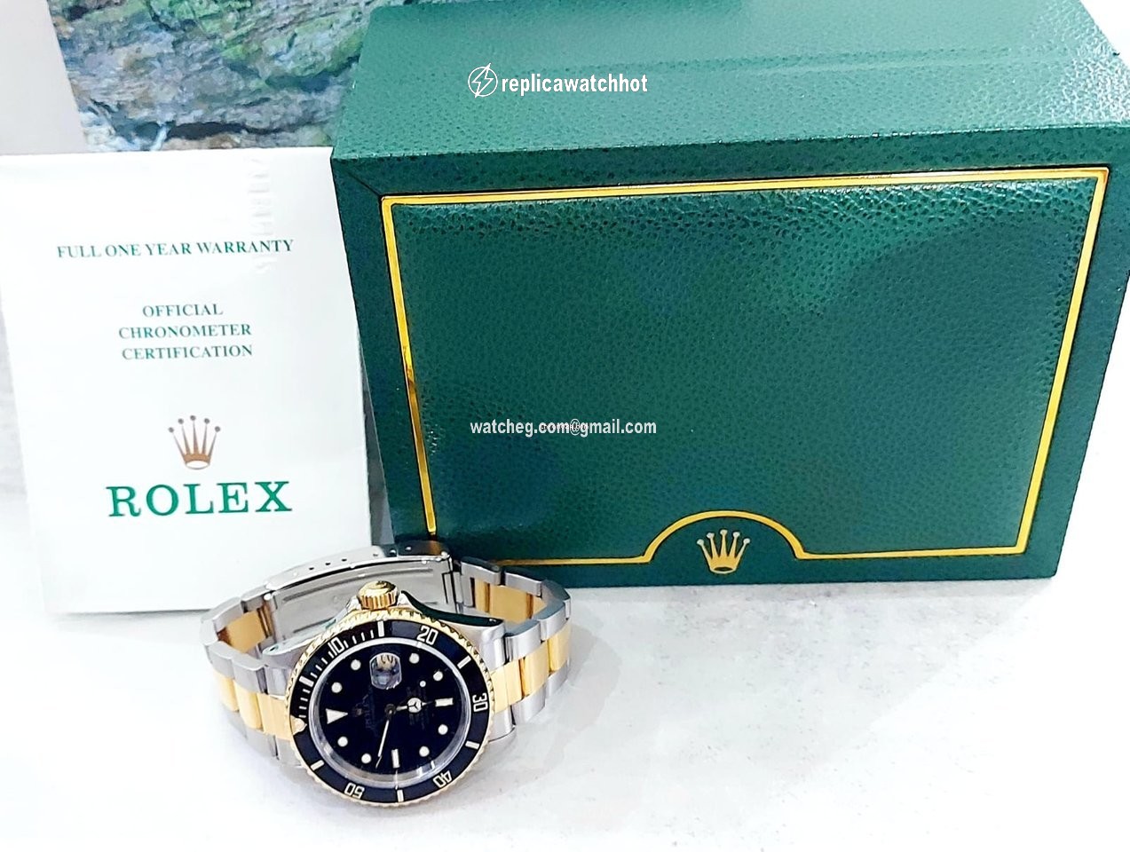 Rolex Submariner Date Mens watch Unisex Gold Steel Automatic 16613N Submariner 2