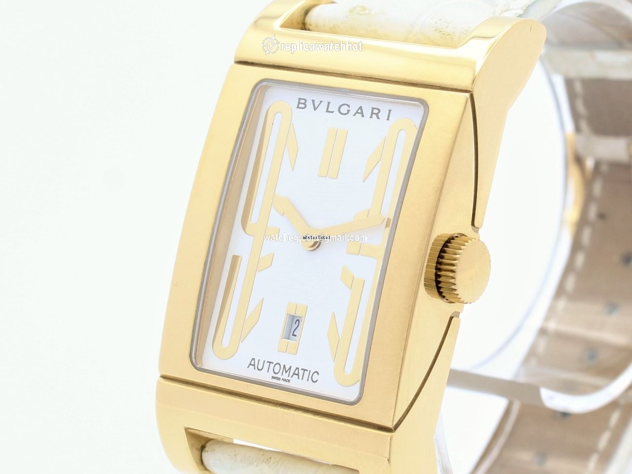 Bulgari Rettangolo Mens watch Unisex Automatic Yellow gold RT 45 G 2