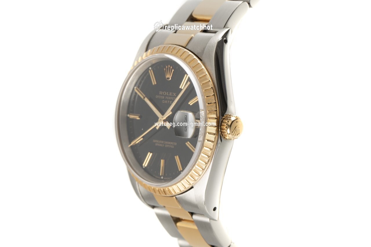 Rolex Oyster Perpetual Date Mens watch Unisex Gold Steel Automatic 15223 2