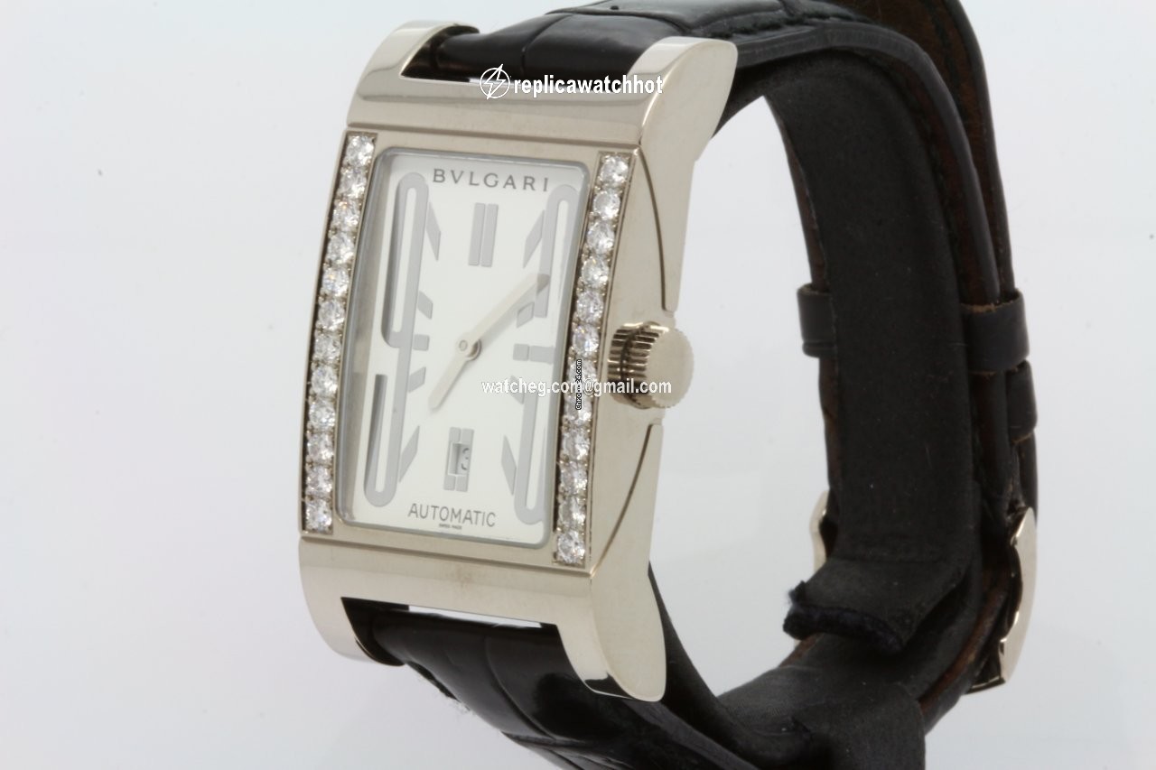 Bulgari Rettangolo Mens watch Unisex Automatic White gold RT45S 2
