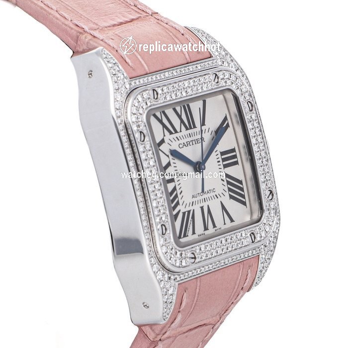 Cartier Santos 100 Womens watch Automatic White gold WM501751 2