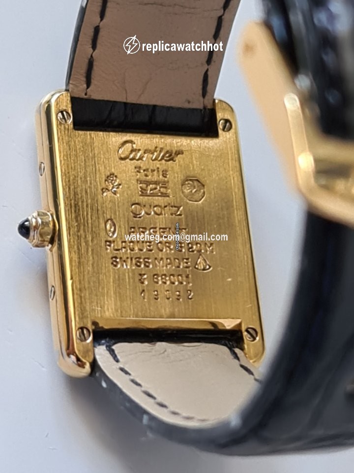 Cartier Tank Vermeil Womens watch Quartz Silver 3 66001 2