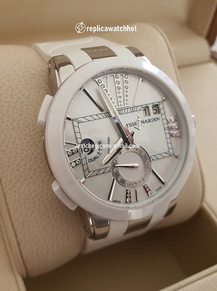 Ulysse Nardin Executive Dual Time Lady Womens watch Automatic Steel 243-10-3 391 2