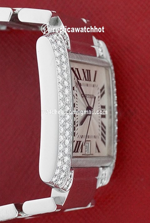 Cartier Tank Francaise Mens watch Unisex Automatic White gold WE1003SF 2