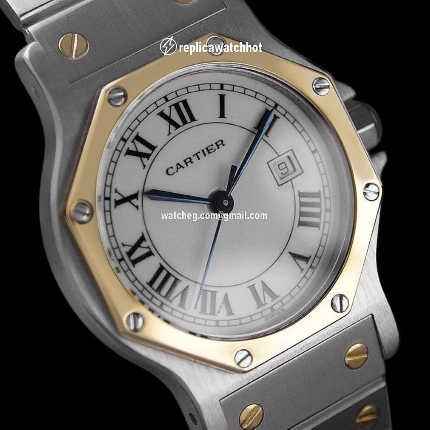 Cartier Santos Mens watch Unisex Automatic Gold Steel 8275ST 2