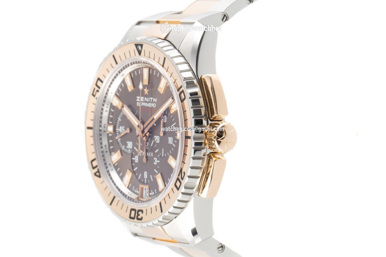 Zenith El Primero Stratos Flyback Mens watch Unisex Automatic Gold Steel 51.2061.405 75.M2060 2