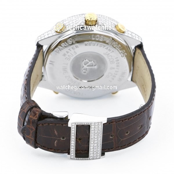 Jacob & Co. Five Time Zone Quartz Steel JC-47SBYDC 2