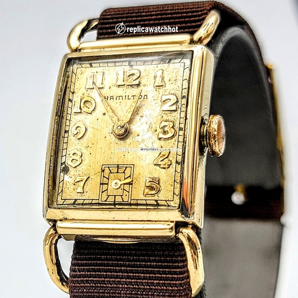 Hamilton Mens watch Unisex Manual winding Gold Steel Hamilton Grade 980 2