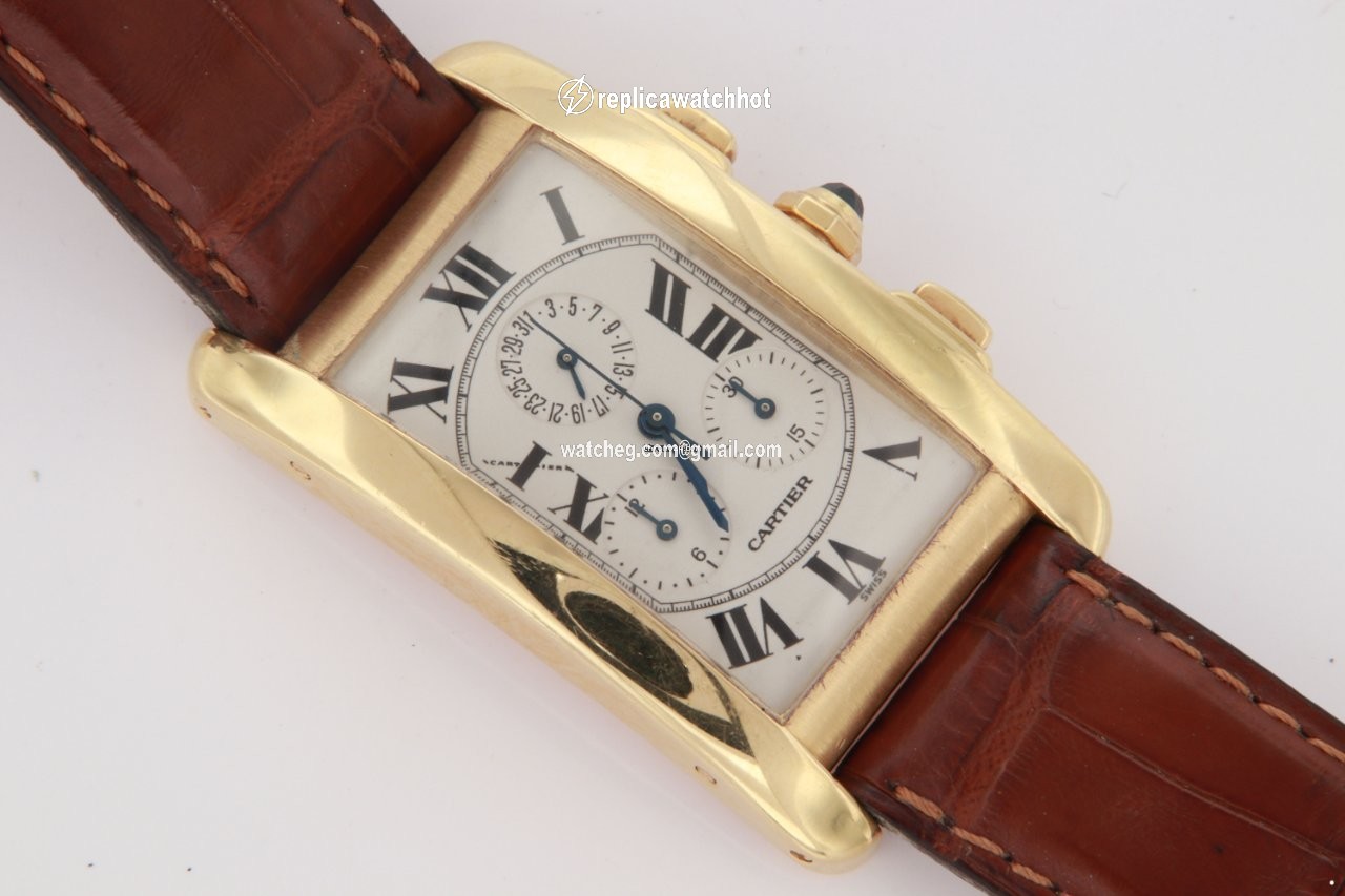 Cartier Tank Americaine Mens watch Unisex Quartz Yellow gold 1730 2