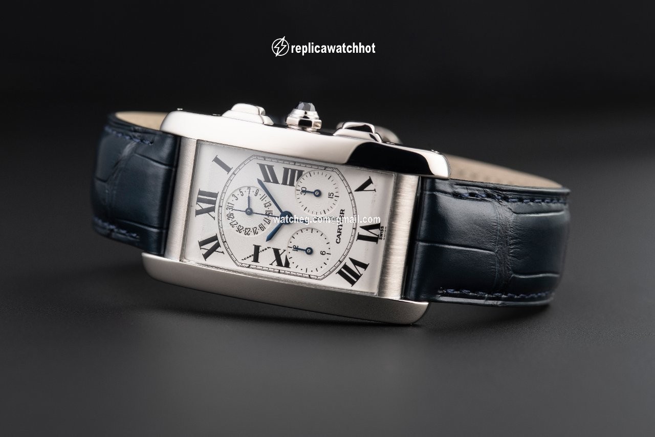 Cartier Tank Americaine Mens watch Unisex Quartz White gold 2312 2