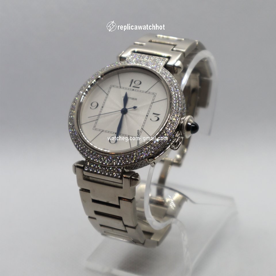 Cartier Pasha Mens watch Unisex Automatic White gold WJ1202M9 2