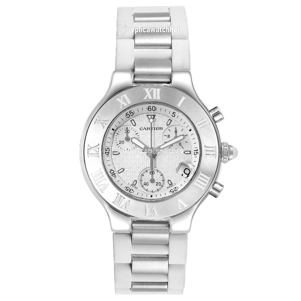 Cartier 21 Chronoscaph Mens watch Unisex Quartz Steel W10184U2 2