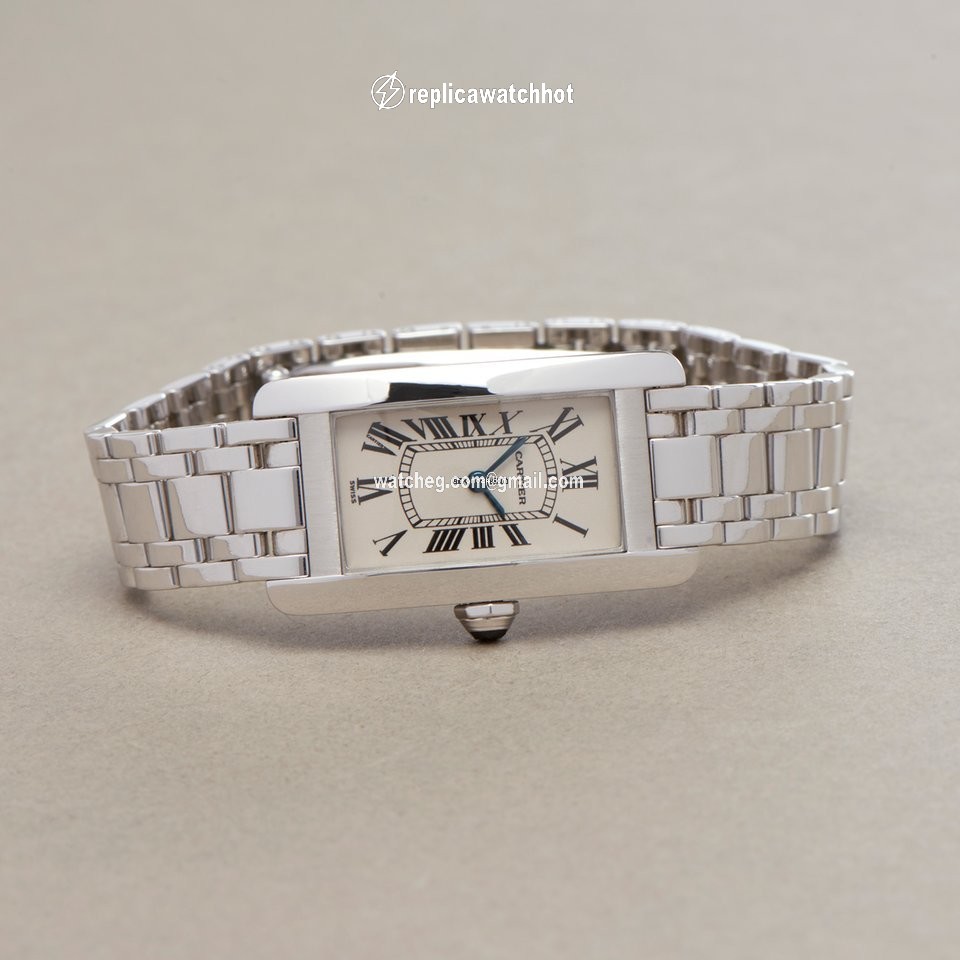 Cartier Tank Americaine Mens watch Unisex Quartz White gold 1713 2