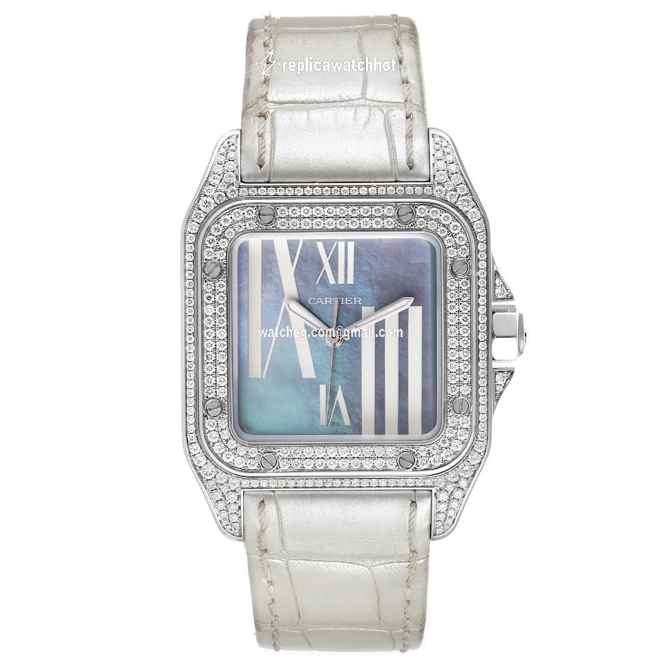 Cartier Santos 100 Womens watch Automatic White gold WM503251 2