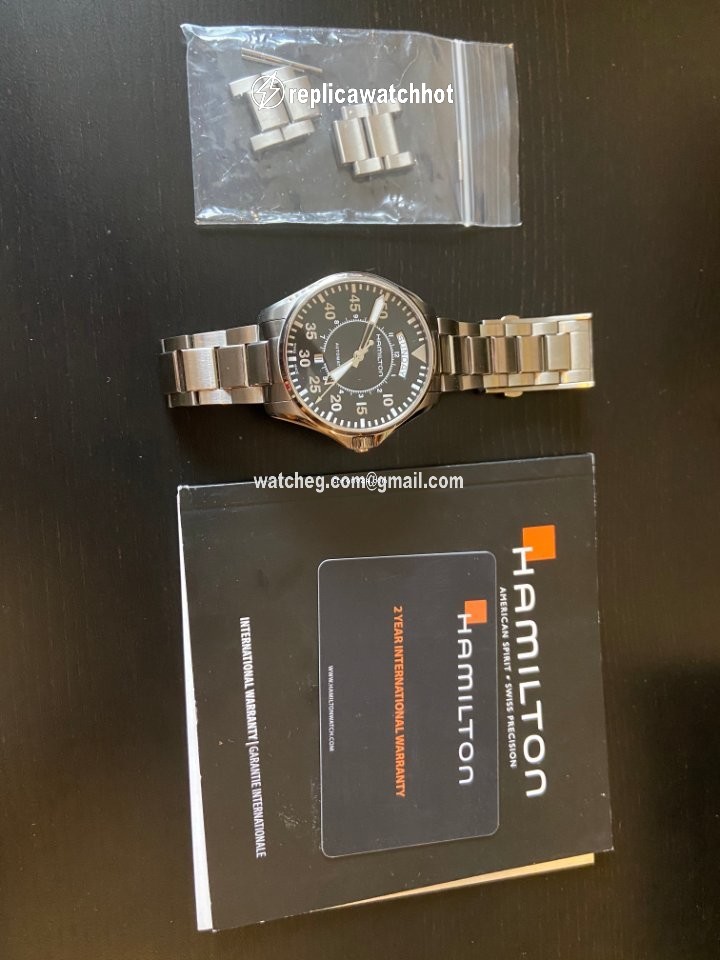 Hamilton Khaki Pilot Day Date Mens watch Unisex Automatic Steel H64615135 2