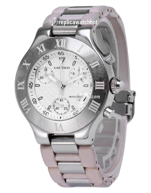 Cartier 21 Chronoscaph Mens watch Unisex Quartz Steel W10184U2 2424 2