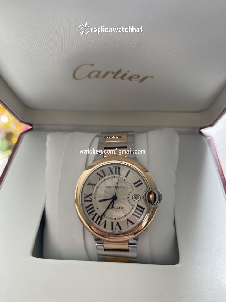 Cartier Ballon Bleu 42mm Mens watch Unisex Automatic Gold Steel W2BB0004 2